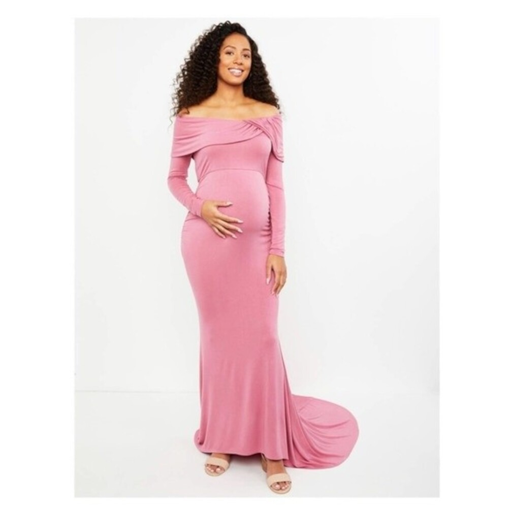 Pregnant Women Maternity Party Gown Lace Maxi Dress Photo Shoot Size L